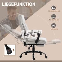 Bürostuhl mit Massagefunktion & Fussstütze Hellgrau – Produktfoto zeigt modernes Design, hochwertige Materialien und funktionale Eigenschaften ideal für Wohn- oder Arbeitsbereiche. Perfekt als Einrichtungsinspiration oder zur Produktpräsentation in einem Onlineshop.