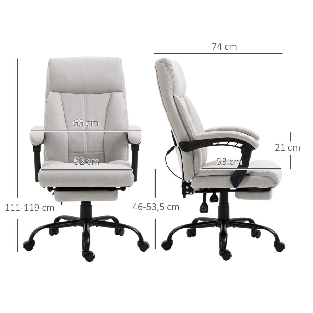 Bürostuhl mit Massagefunktion & Fussstütze Hellgrau – Produktfoto zeigt modernes Design, hochwertige Materialien und funktionale Eigenschaften ideal für Wohn- oder Arbeitsbereiche. Perfekt als Einrichtungsinspiration oder zur Produktpräsentation in einem Onlineshop.
