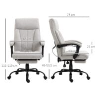 Bürostuhl mit Massagefunktion & Fussstütze Hellgrau – Produktfoto zeigt modernes Design, hochwertige Materialien und funktionale Eigenschaften ideal für Wohn- oder Arbeitsbereiche. Perfekt als Einrichtungsinspiration oder zur Produktpräsentation in einem Onlineshop.
