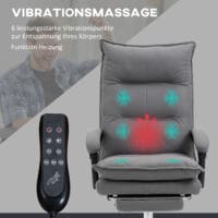 Bürostuhl mit Massagefunktion höhenverstellbar Dunkelgrau – Produktfoto zeigt modernes Design, hochwertige Materialien und funktionale Eigenschaften ideal für Wohn- oder Arbeitsbereiche. Perfekt als Einrichtungsinspiration oder zur Produktpräsentation in einem Onlineshop.