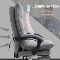 Bürostuhl mit Massagefunktion höhenverstellbar Dunkelgrau – Produktfoto zeigt modernes Design, hochwertige Materialien und funktionale Eigenschaften ideal für Wohn- oder Arbeitsbereiche. Perfekt als Einrichtungsinspiration oder zur Produktpräsentation in einem Onlineshop.