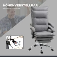 Bürostuhl mit Massagefunktion höhenverstellbar Dunkelgrau – Produktfoto zeigt modernes Design, hochwertige Materialien und funktionale Eigenschaften ideal für Wohn- oder Arbeitsbereiche. Perfekt als Einrichtungsinspiration oder zur Produktpräsentation in einem Onlineshop.