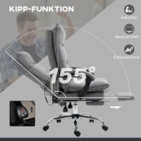 Bürostuhl mit Massagefunktion höhenverstellbar Dunkelgrau – Produktfoto zeigt modernes Design, hochwertige Materialien und funktionale Eigenschaften ideal für Wohn- oder Arbeitsbereiche. Perfekt als Einrichtungsinspiration oder zur Produktpräsentation in einem Onlineshop.