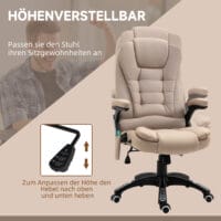 Bürostuhl mit Vibrationsmassage Heiz- & Liegefunktion ergonomisch Braun – Produktfoto zeigt modernes Design, hochwertige Materialien und funktionale Eigenschaften ideal für Wohn- oder Arbeitsbereiche. Perfekt als Einrichtungsinspiration oder zur Produktpräsentation in einem Onlineshop.