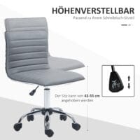 Bürostuhl ohne Armlehnen höhenverstellbar Büro Hellgrau – Produktfoto zeigt modernes Design, hochwertige Materialien und funktionale Eigenschaften ideal für Wohn- oder Arbeitsbereiche. Perfekt als Einrichtungsinspiration oder zur Produktpräsentation in einem Onlineshop.