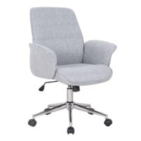 Bürostuhl Schreibtischstuhl Drehstuhl in Grau mit stufenloser Sitzhöhenverstellung, ergonomischer Stoffpolsterung, 360° Drehfunktion und stabilen Doppellaufrollen für weiche Böden. Ideal für Büro und Homeoffice.