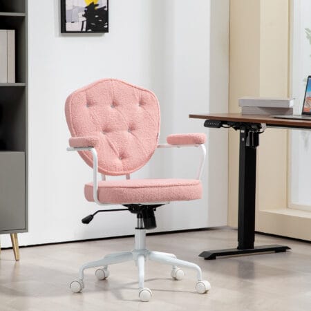 Bürostuhl Teddybärvlies höhenverstellbar Rosa – Produktfoto zeigt modernes Design, hochwertige Materialien und funktionale Eigenschaften ideal für Wohn- oder Arbeitsbereiche. Perfekt als Einrichtungsinspiration oder zur Produktpräsentation in einem Onlineshop.