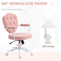 Bürostuhl Teddybärvlies höhenverstellbar Rosa – Produktfoto zeigt modernes Design, hochwertige Materialien und funktionale Eigenschaften ideal für Wohn- oder Arbeitsbereiche. Perfekt als Einrichtungsinspiration oder zur Produktpräsentation in einem Onlineshop.