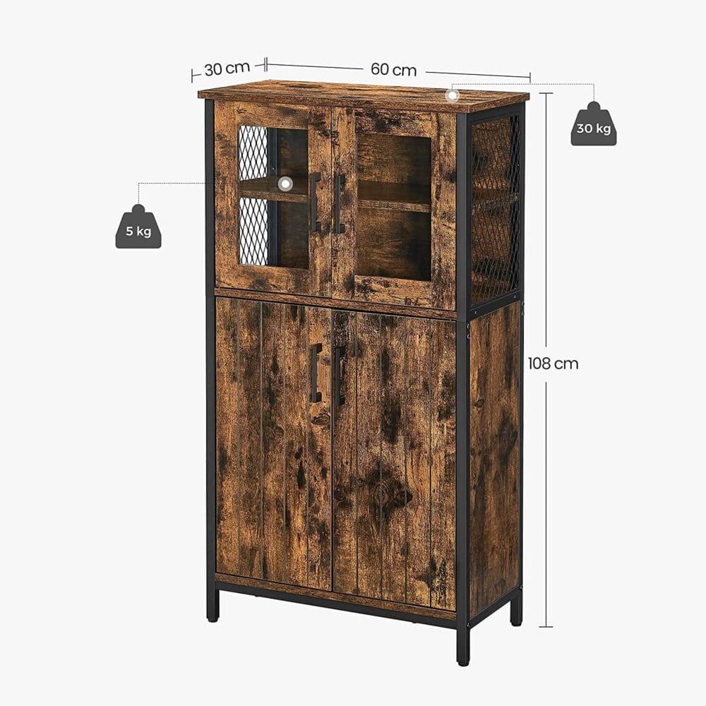 Buffet Kommode Anrichte verstellbar Wohnzimmer Braun Schwarz