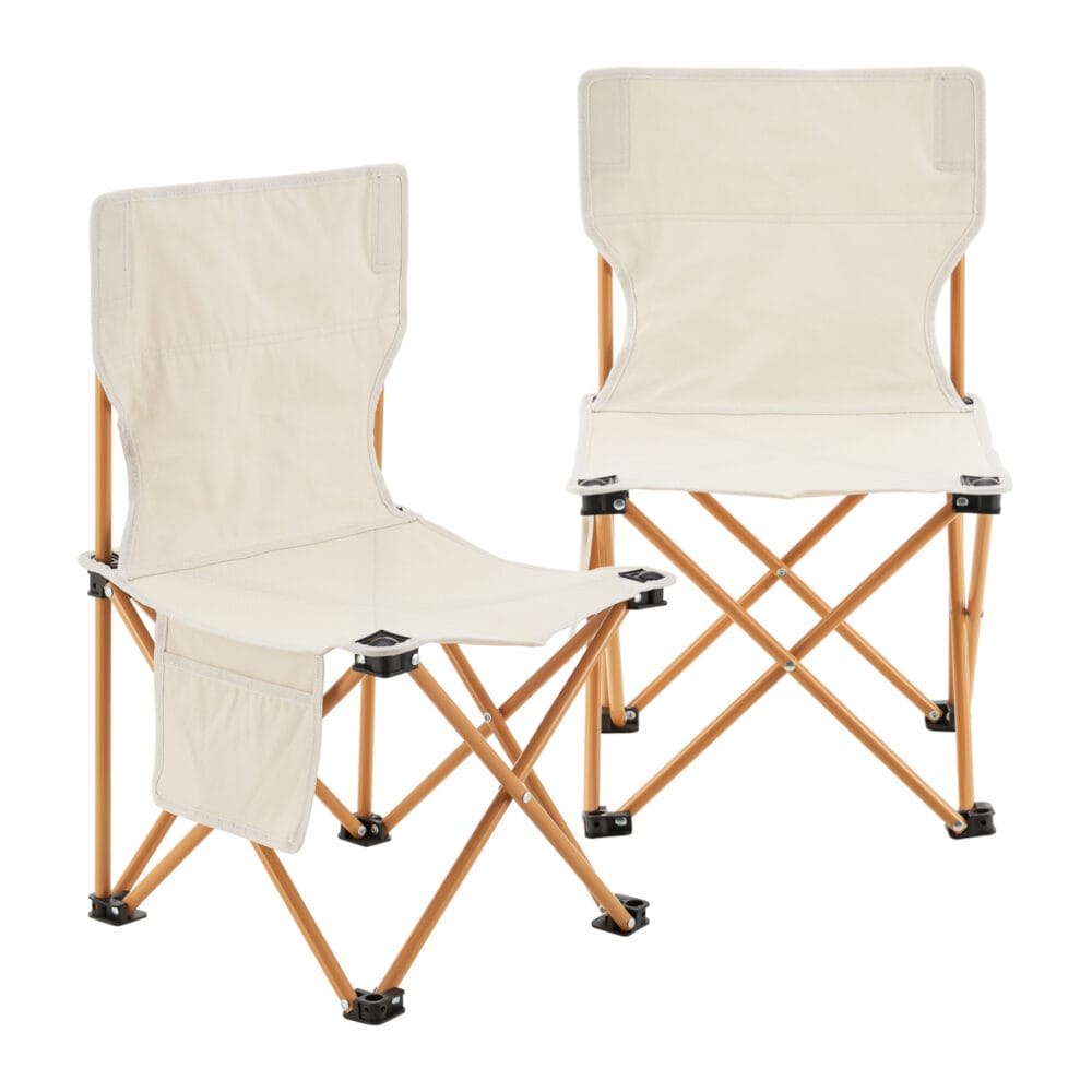 Beige Camping Gartenmöbelset Biancavilla, 3-teilig, leicht und praktisch für Camping- und Gartenausflüge.