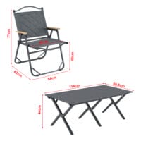 Graues Camping Gartenmöbelset Caltagirone, 5-teilig, mit komfortablen Sitzmöglichkeiten und Tisch, ideal für unterwegs.