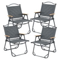 Graues Camping Gartenmöbelset Caltagirone, 5-teilig, mit komfortablen Sitzmöglichkeiten und Tisch, ideal für unterwegs.