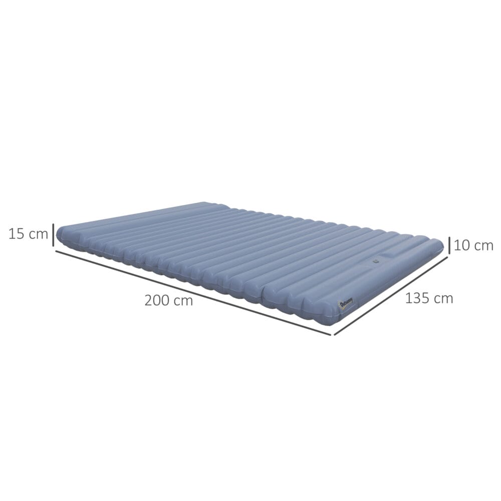 Camping Isomatte selbstaufblasend für 2 Personen, bis 150 kg, Farbe Blau.