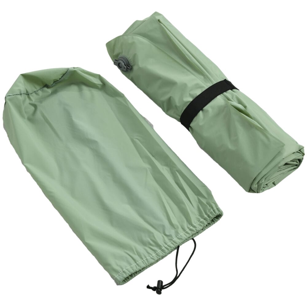 Camping Isomatte selbstaufblasend für 2 Personen, bis 150 kg, Farbe Grün.