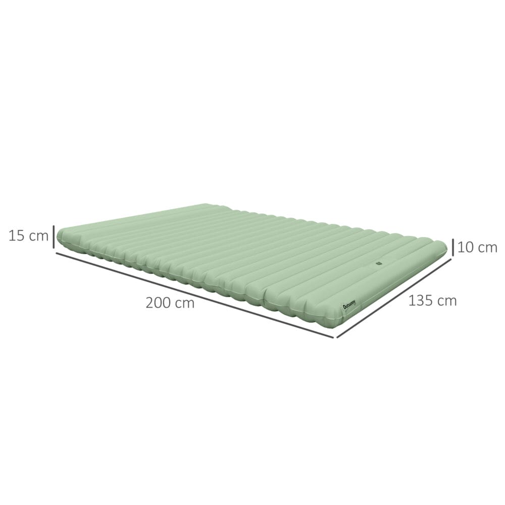 Camping Isomatte selbstaufblasend für 2 Personen, bis 150 kg, Farbe Grün.