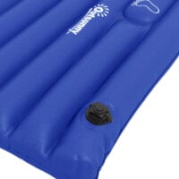 Camping Isomatte wasserabweisend, bis 120 kg, mit Fusspumpe, Farbe Blau.