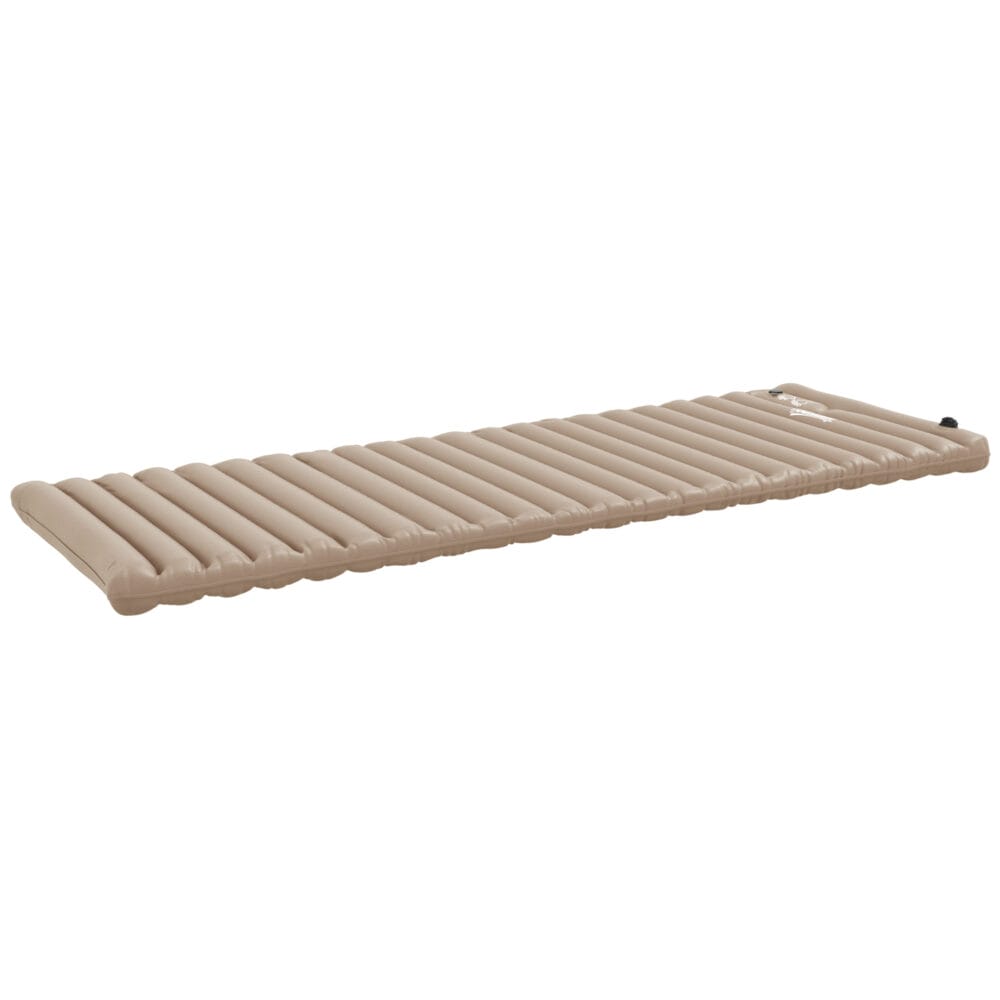 Camping Isomatte wasserabweisend, bis 120 kg, mit Fusspumpe, Farbe Khaki.