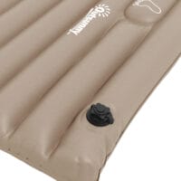 Camping Isomatte wasserabweisend, bis 120 kg, mit Fusspumpe, Farbe Khaki.