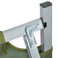 Campingbett klappbar mit Kopfkissen, 120 kg Tragkraft, Farbe Grün.