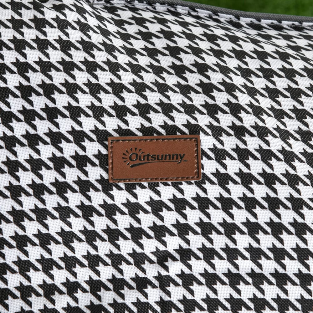 Campingbett mit Becherhalter, 68x186x48 cm, klappbar, Farbe Schwarz.