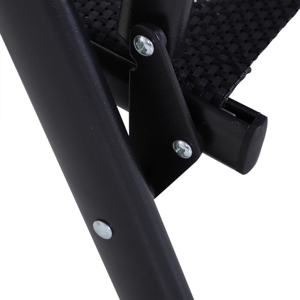Campingstühle 2er-Set, faltbar, 58x64x94 cm, belastbar bis 120 kg, Farbe Schwarz.