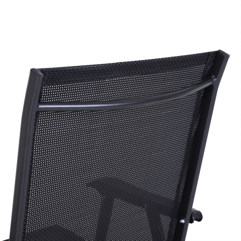 Campingstühle 2er-Set, faltbar, 58x64x94 cm, belastbar bis 120 kg, Farbe Schwarz.