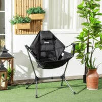Campingstuhl faltbar, belastbar bis 120 kg, aus Oxford-Material, Farbe Schwarz.