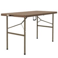 Campingtisch für 4 Personen, klappbar, Rattanoptik aus HDPE, Farbe Braun.