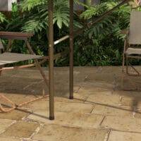Campingtisch für 4 Personen, klappbar, Rattanoptik aus HDPE, Farbe Braun.