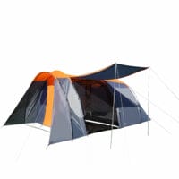 Campingzelt 6 Personen Kuppelzelt orange/grau