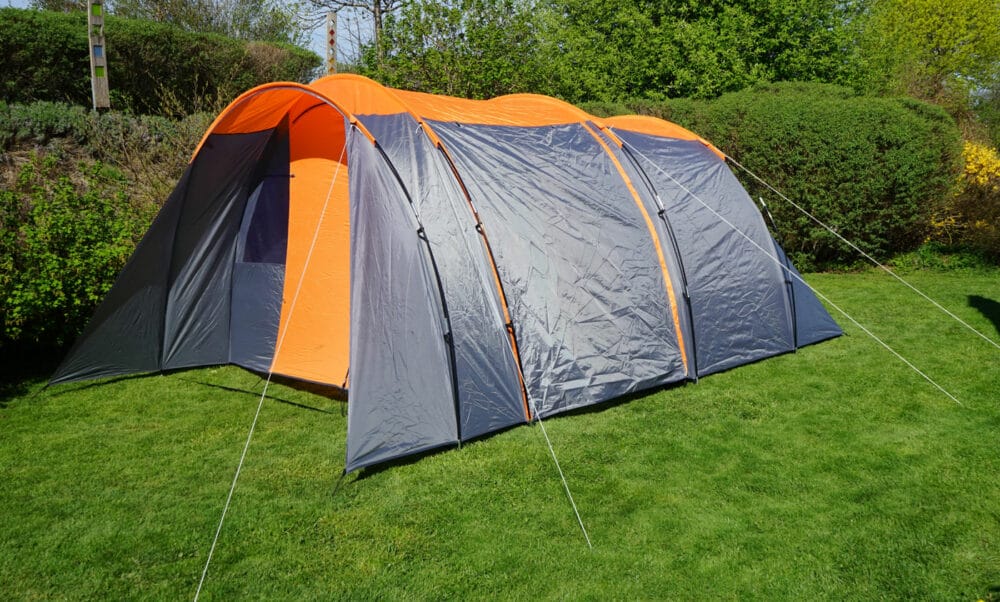 Campingzelt 6 Personen Kuppelzelt orange/grau