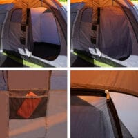 Campingzelt 6 Personen Kuppelzelt orange/grau