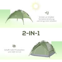 Campingzelt 210x210x140 cm, für 2 Erwachsene + 1 Kind, wasserdicht.