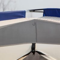 Campingzelt für 6–8 Personen, wasserdicht und geräumig, Farbe Blau.