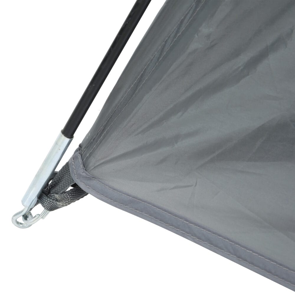 Campingzelt für 2–3 Personen, wetterfest mit Transporttasche, Farbe Grau.