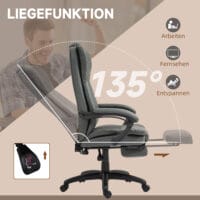 Chefsessel mit Fussstütze & Massagefunktion höhenverstellbar Dunkelgrau – Produktfoto zeigt modernes Design, hochwertige Materialien und funktionale Eigenschaften ideal für Wohn- oder Arbeitsbereiche. Perfekt als Einrichtungsinspiration oder zur Produktpräsentation in einem Onlineshop.