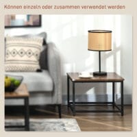 Couchtisch 2er-Set Industriedesign Schwarz mit Holzoptik