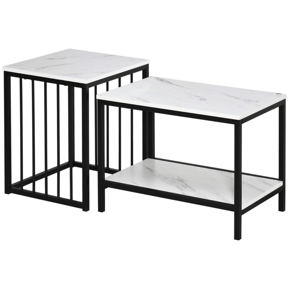 Couchtisch 2er-Set Marmoroptik Moderndesign für Wohnzimmer/Schlafzimmer – Produktfoto zeigt modernes Design, hochwertige Materialien und funktionale Eigenschaften ideal für Wohn- oder Arbeitsbereiche. Perfekt als Einrichtungsinspiration oder zur Produktpräsentation in einem Onlineshop.