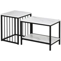 Couchtisch 2er-Set Marmoroptik Moderndesign für Wohnzimmer/Schlafzimmer – Produktfoto zeigt modernes Design, hochwertige Materialien und funktionale Eigenschaften ideal für Wohn- oder Arbeitsbereiche. Perfekt als Einrichtungsinspiration oder zur Produktpräsentation in einem Onlineshop.