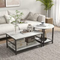 Couchtisch 2er-Set Marmoroptik Wohnzimmer Weiss – Produktfoto zeigt modernes Design, hochwertige Materialien und funktionale Eigenschaften ideal für Wohn- oder Arbeitsbereiche. Perfekt als Einrichtungsinspiration oder zur Produktpräsentation in einem Onlineshop.