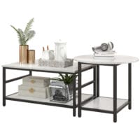 Couchtisch 2er-Set Marmoroptik Wohnzimmer Weiss – Produktfoto zeigt modernes Design, hochwertige Materialien und funktionale Eigenschaften ideal für Wohn- oder Arbeitsbereiche. Perfekt als Einrichtungsinspiration oder zur Produktpräsentation in einem Onlineshop.