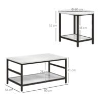 Couchtisch 2er-Set Marmoroptik Wohnzimmer Weiss – Produktfoto zeigt modernes Design, hochwertige Materialien und funktionale Eigenschaften ideal für Wohn- oder Arbeitsbereiche. Perfekt als Einrichtungsinspiration oder zur Produktpräsentation in einem Onlineshop.