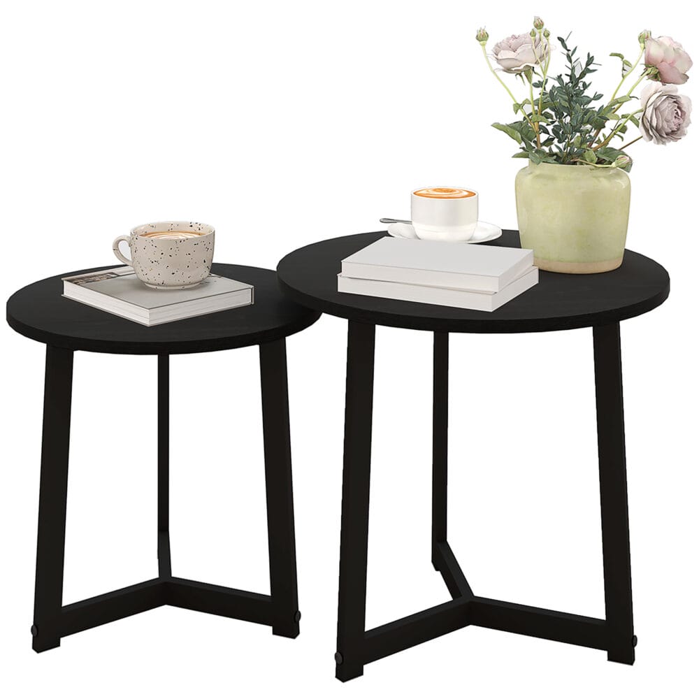 Couchtisch 2er-Set modern Design bis 35kg belastbar Schwarz – Produktfoto zeigt modernes Design, hochwertige Materialien und funktionale Eigenschaften ideal für Wohn- oder Arbeitsbereiche. Perfekt als Einrichtungsinspiration oder zur Produktpräsentation in einem Onlineshop.
