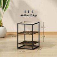 Couchtisch Rustikales 2er-Set 3 Ebenen mit Glasplatte 37x40x55,5cm Braun – Produktfoto zeigt modernes Design, hochwertige Materialien und funktionale Eigenschaften ideal für Wohn- oder Arbeitsbereiche. Perfekt als Einrichtungsinspiration oder zur Produktpräsentation in einem Onlineshop.