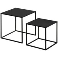 Couchtisch-Set 2er modernes Design Stahlgestell Schwarz