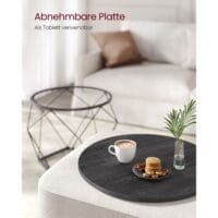 Couchtisch Set Beistelltisch abnehmbare Tischplatte Stahl Schwarz