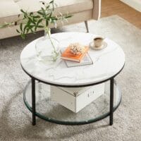 Couchtisch Wohnzimmertisch Marmor Glas Weiss