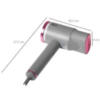 Ein faltbarer Dampfglätter und Handdampfer in Grau und Rosa mit 1520W Leistung.