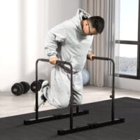 Schwarzes 2er-Set höhenverstellbare Dip Barren (80-100cm), rutschfest für Krafttraining.