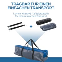 Doppelwandzelt für 4 Personen, wasserdicht und stabil für Camping.
